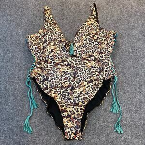 Ashley Graham Swim Suit for All Womens 18 Plus Leopard Print One Piece Bathing